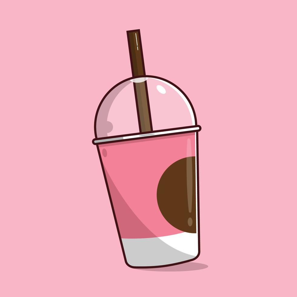 Cup of Boba Thai tea vector