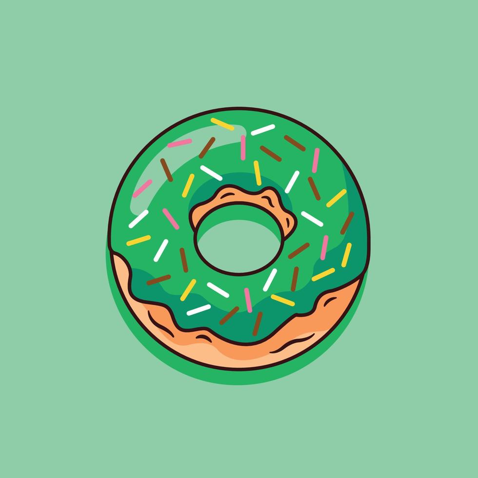 donut con cobertura de matcha vector