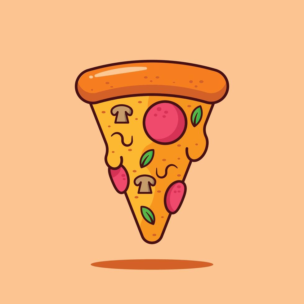 Pizza with Mushroom and Sausage vector