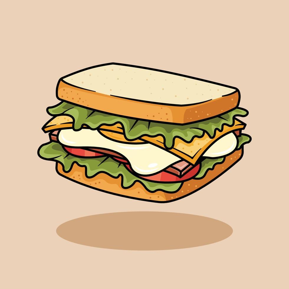 Sandwich with Extra delicious egg vector