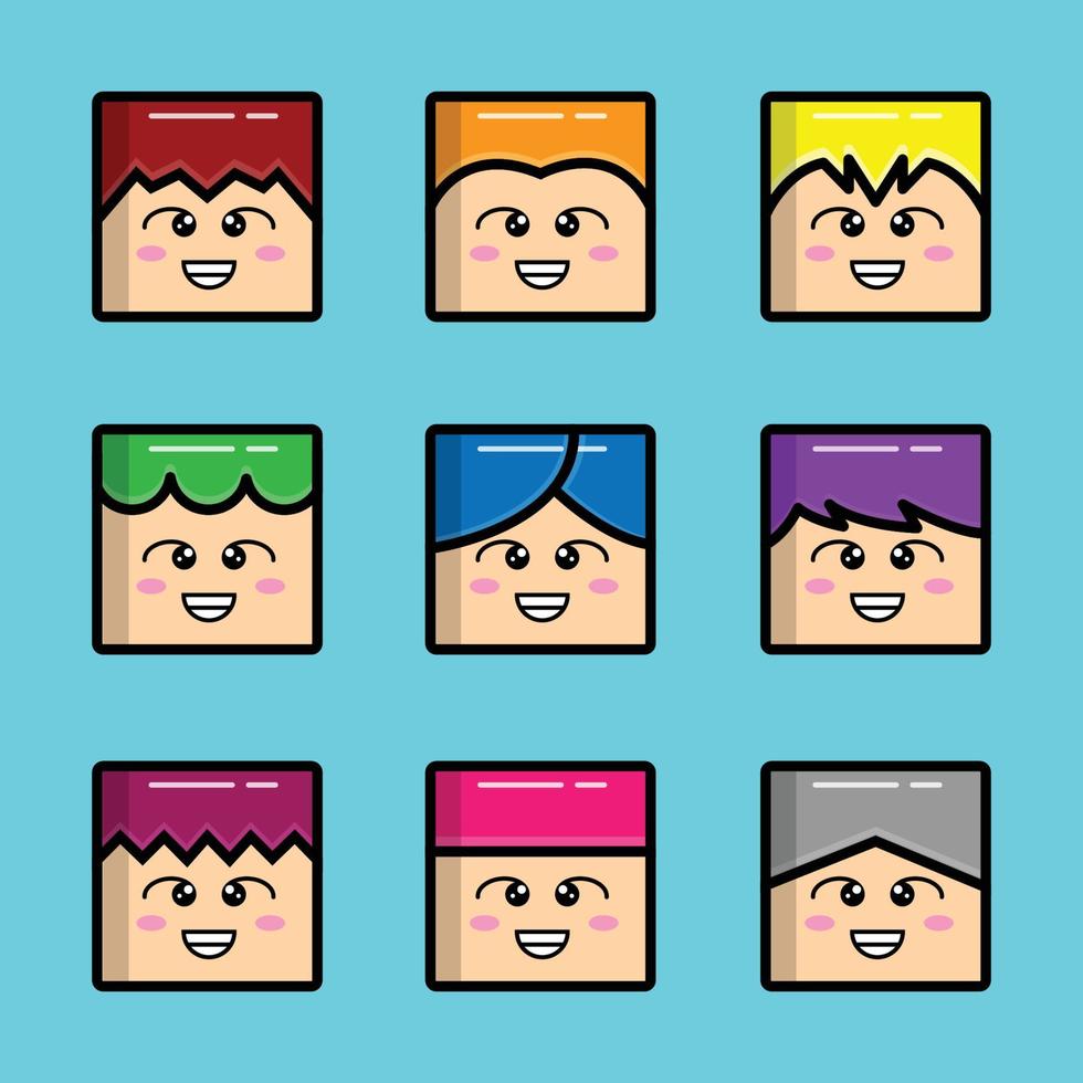 Square Face Emoji vector