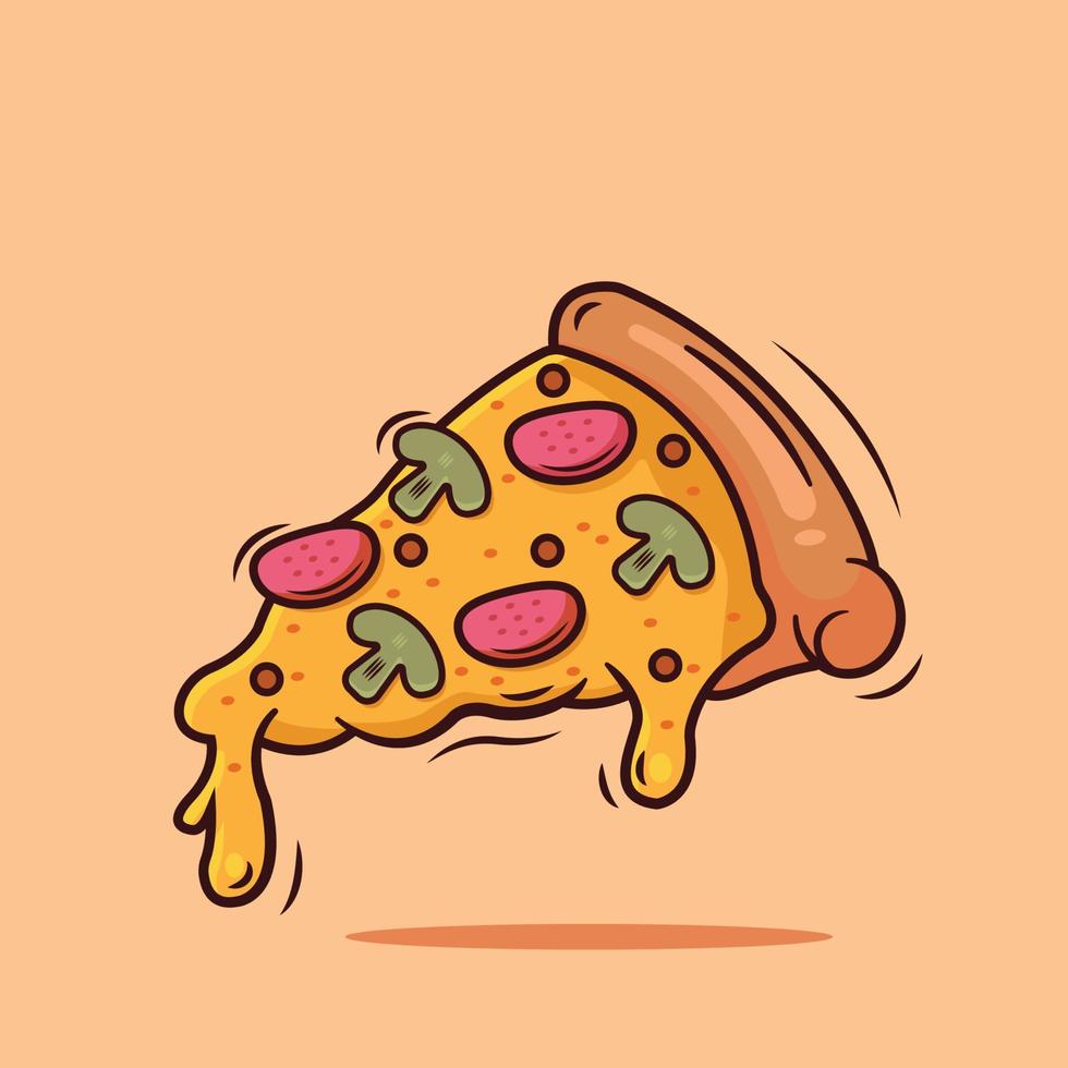 Pizza with Melted Cheese vector