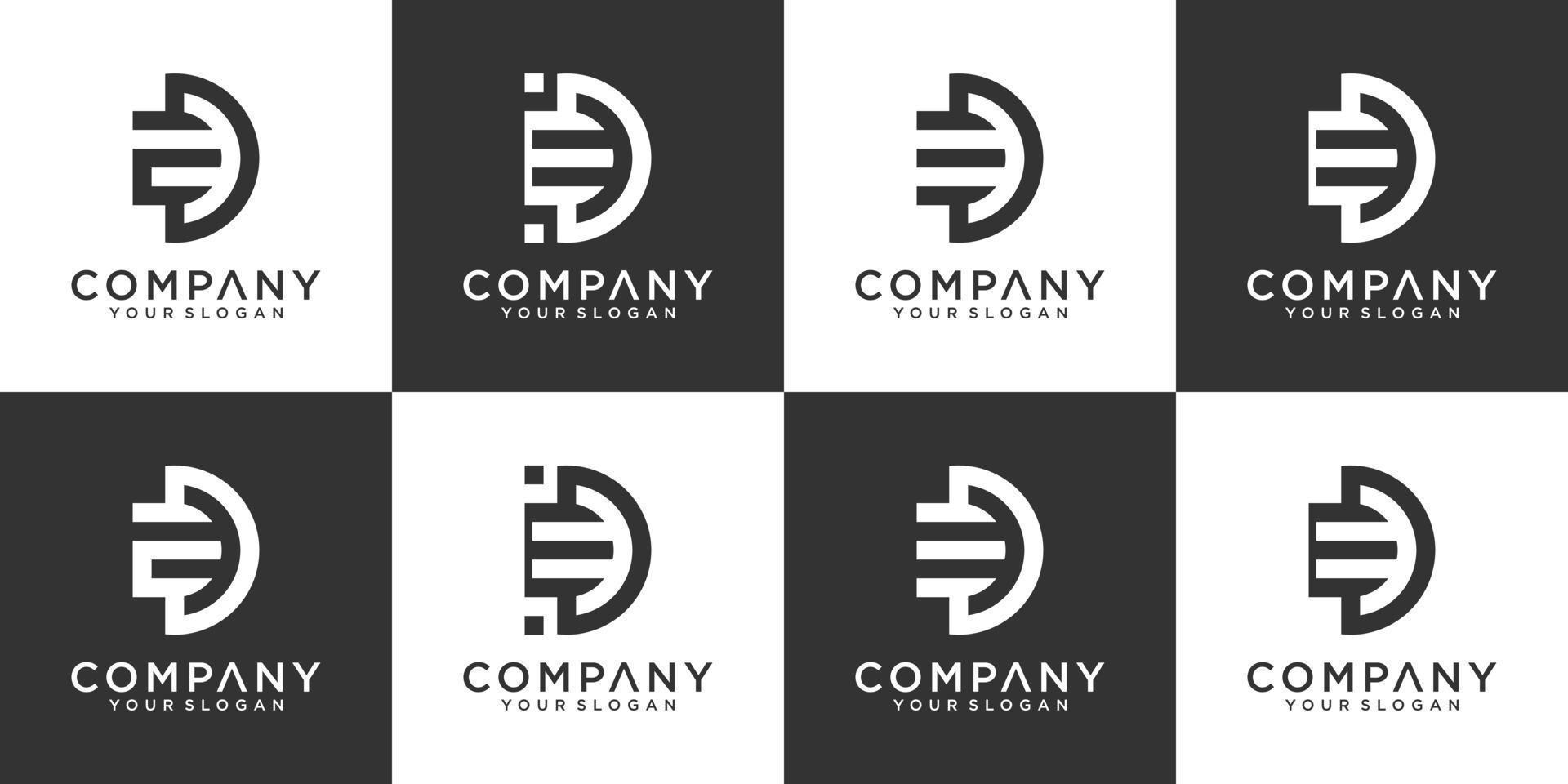 conjunto de inspiración creativa para el diseño del logotipo de la letra del monograma vector