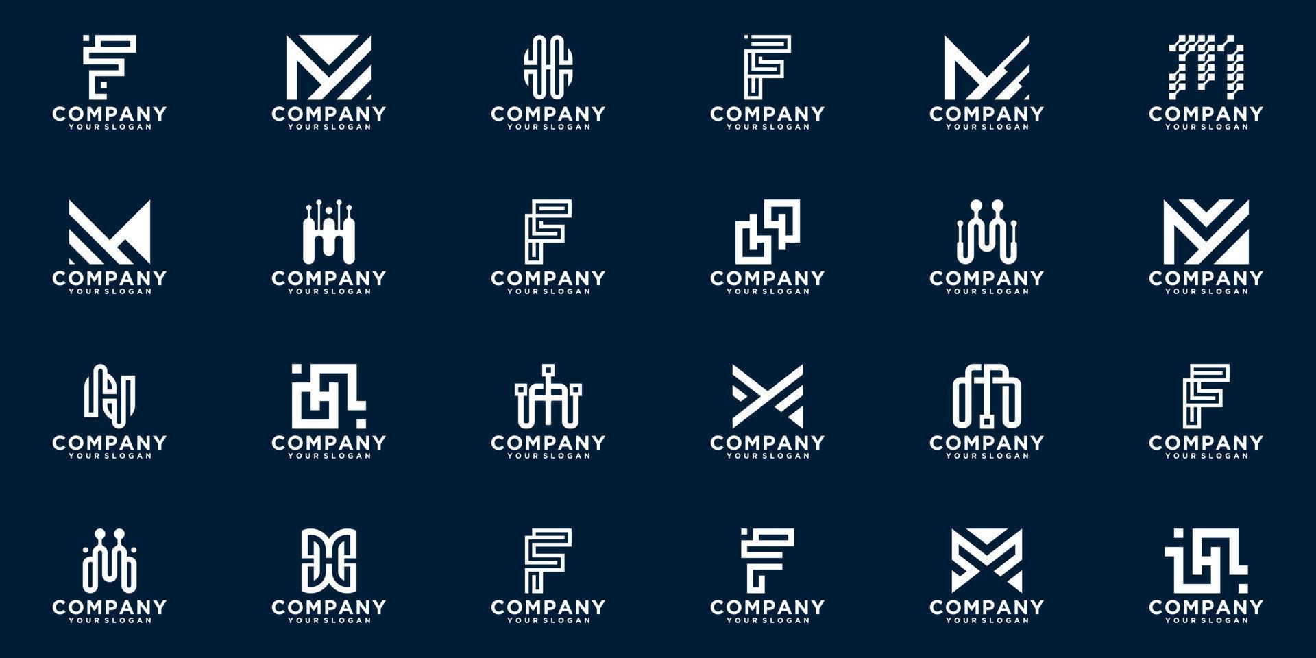 initials vector design collection