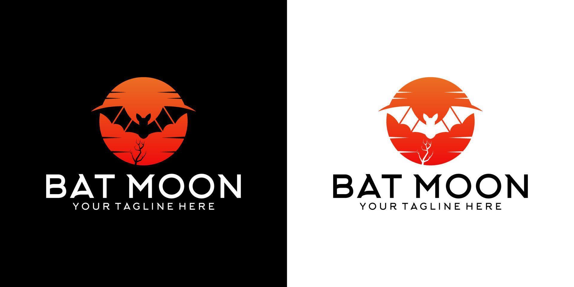 moon bat logo design inspiration vector