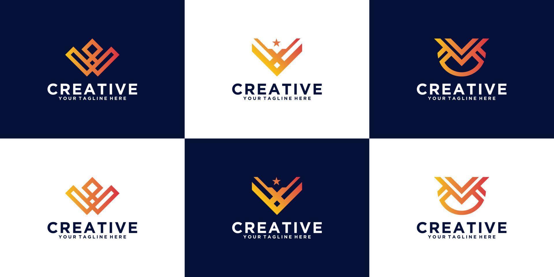 logo collection letter v veteran design inspiration vector