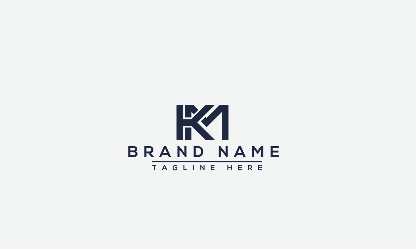 Km Logo Design Template Vector Graphic Branding Element.