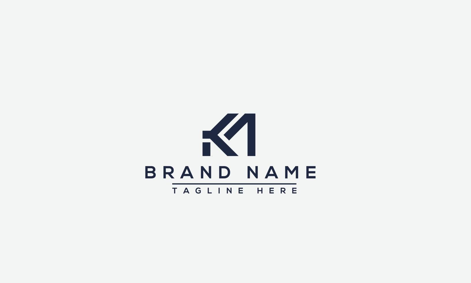 Km Logo Design Template Vector Graphic Branding Element.