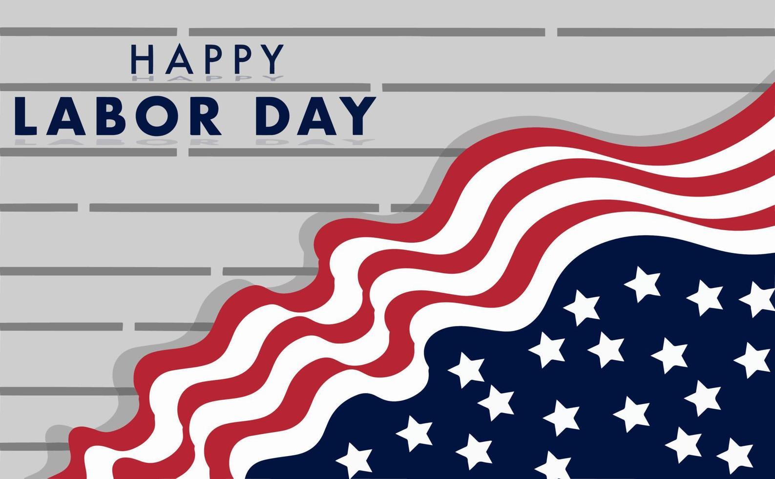Happy Labor Day holiday banner on US national flag color background vector