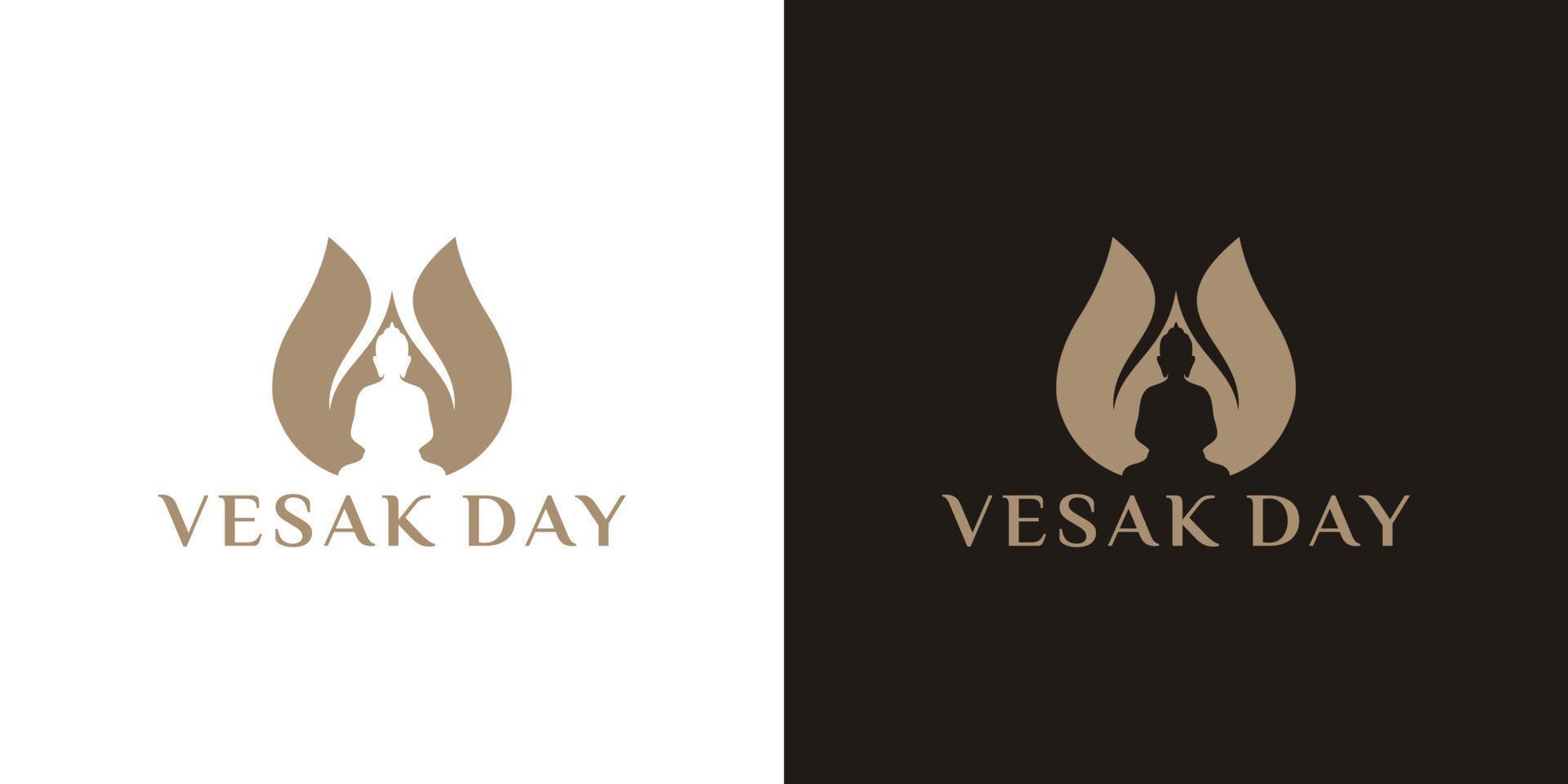 Happy Vesak Day Or Buddha Purnima logo design vector