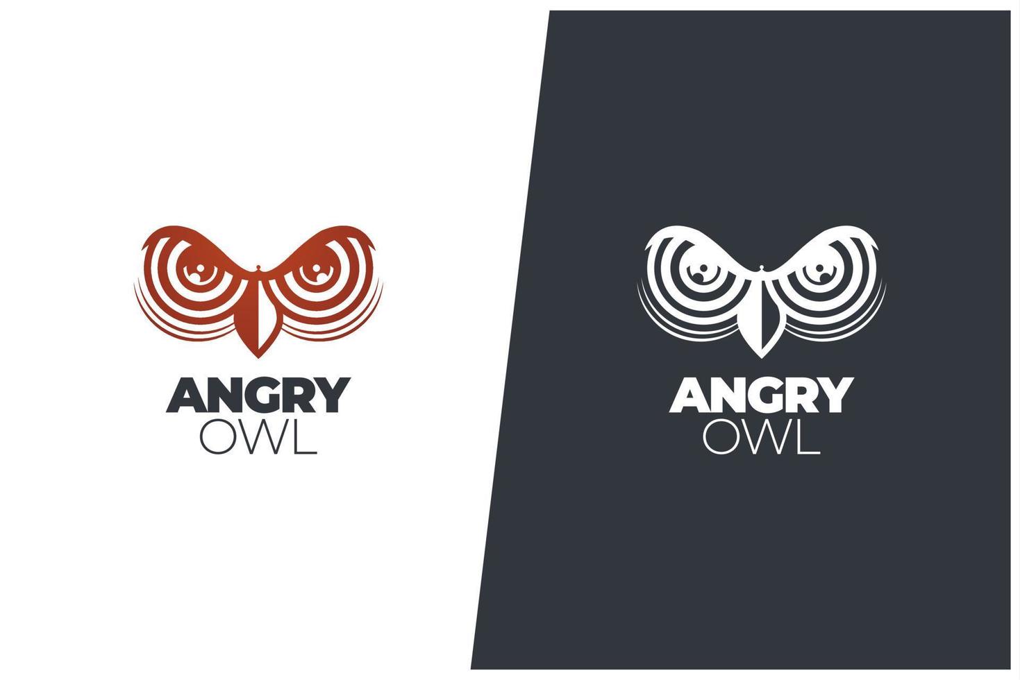 Angry Owl Sight Animals Vector Logo Concept Design