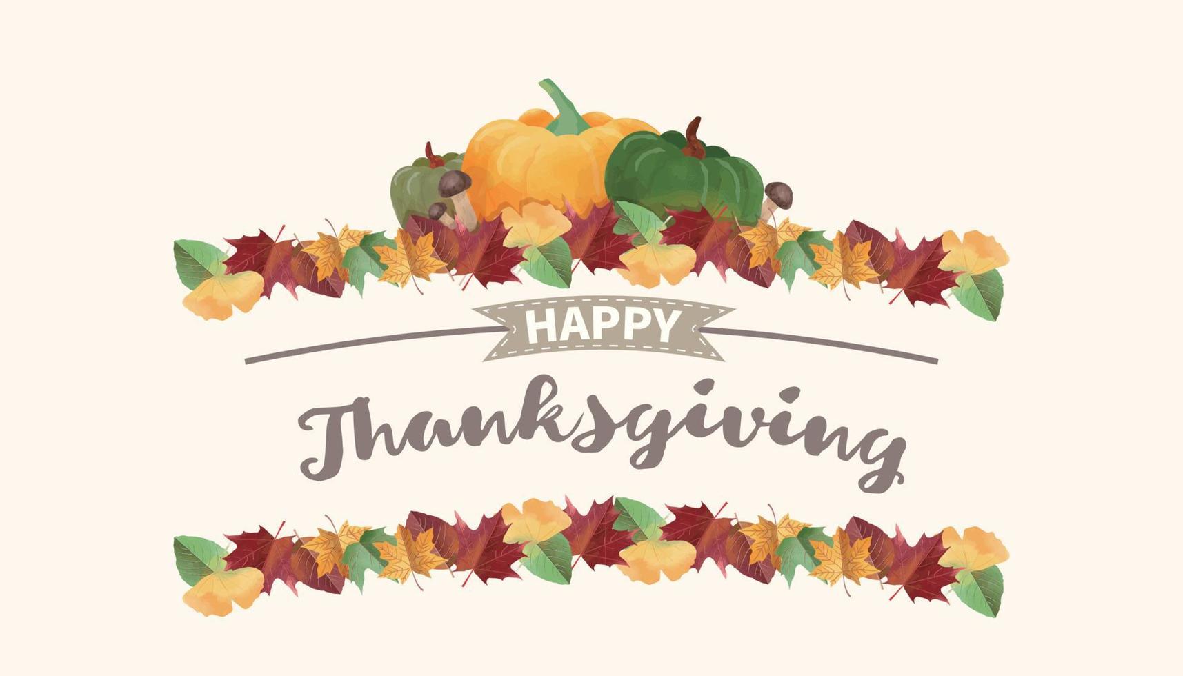 Happy Thanksgiving greeting card in hand drawn style vector