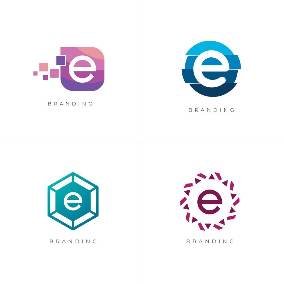 Paquete 4 en 1: conjunto de logotipos vectoriales con monograma de letras e vector