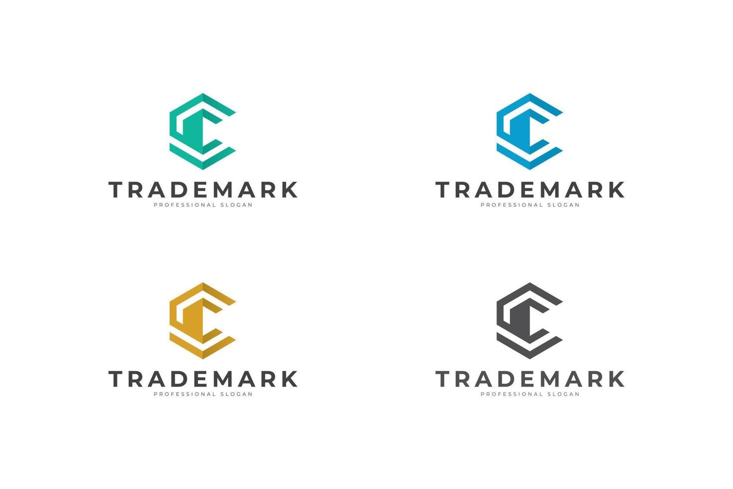 C Letter Logo Vector Concept Icon Trademark. Universal C Logotype Brand