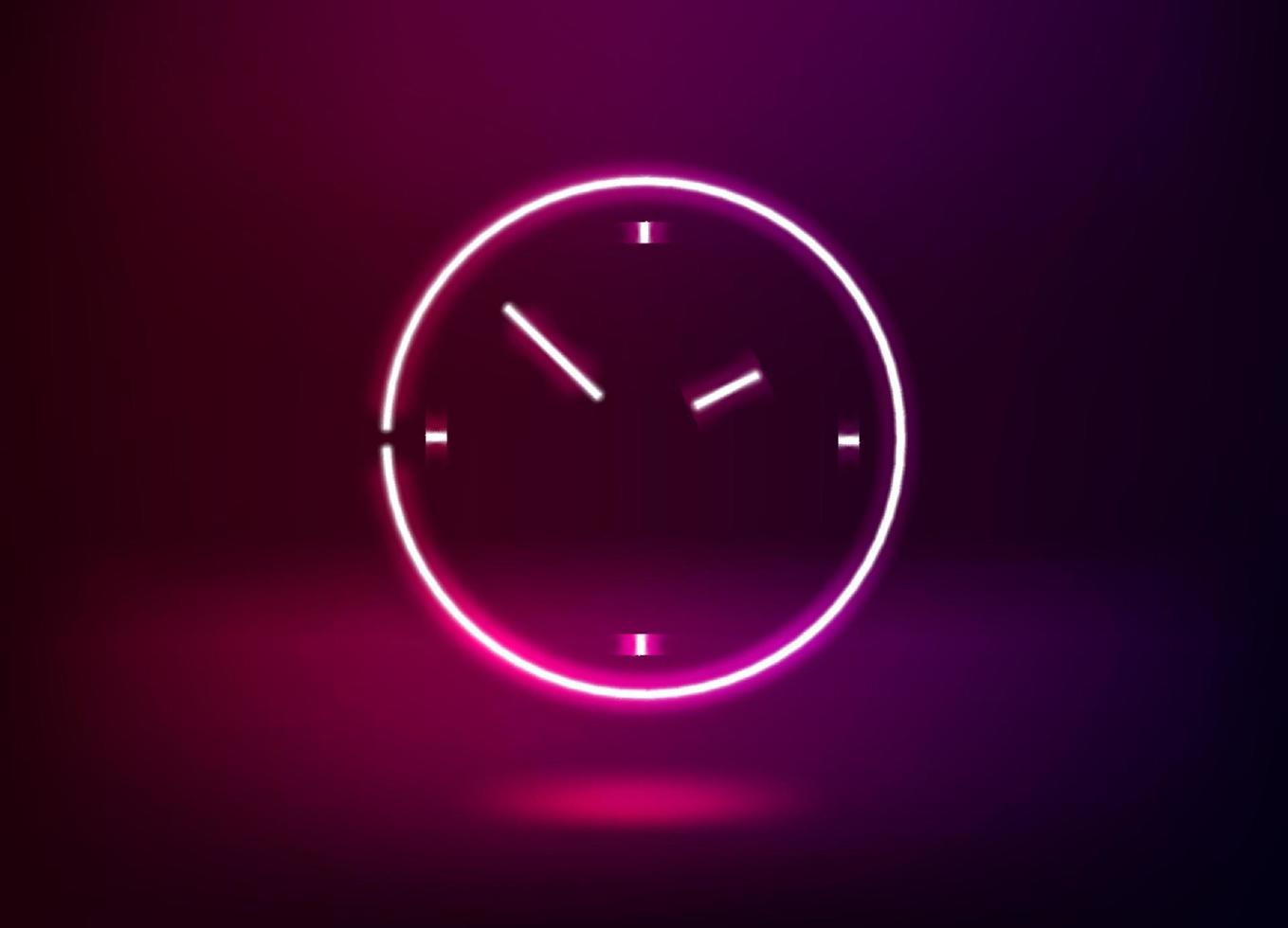 icono de reloj de neón. ilustración vectorial 3d vector