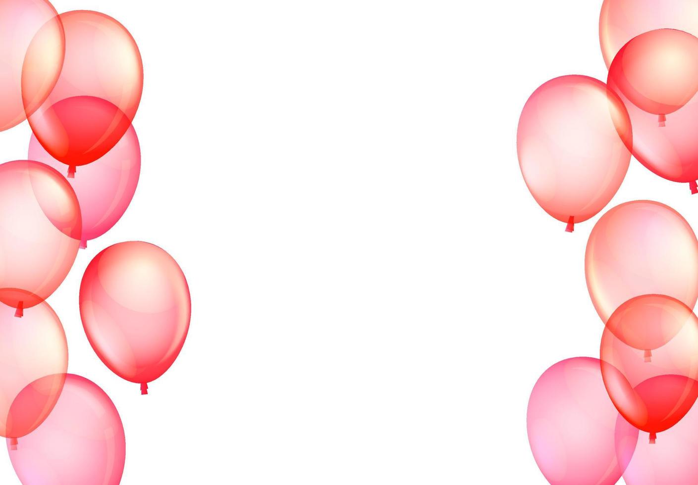 Red flying balloons. 3d vector illustration