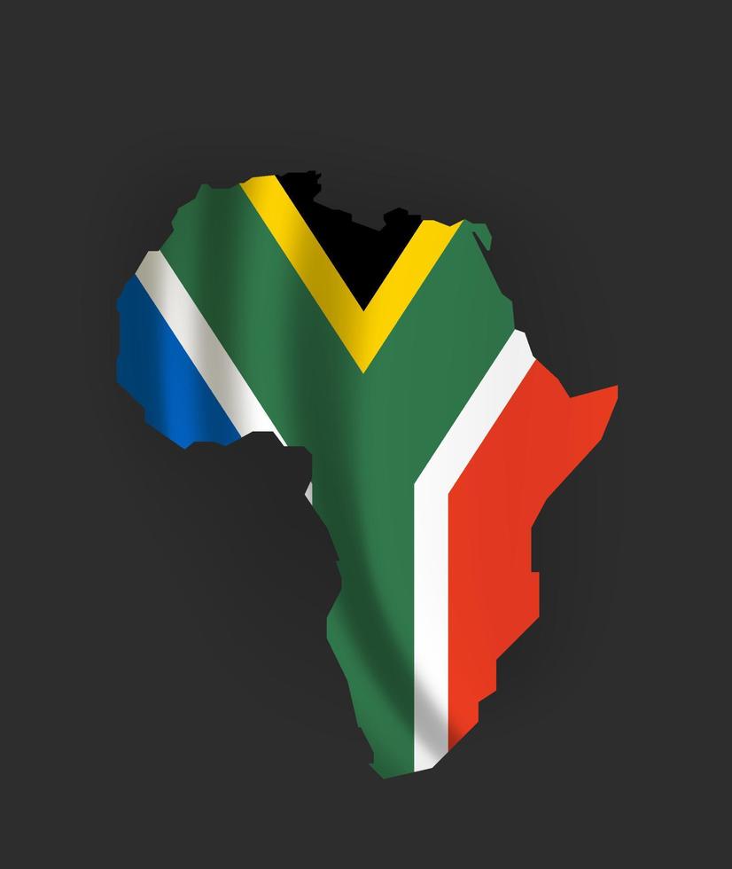 South Africa flag isolated on black backgrond. Vector illustration