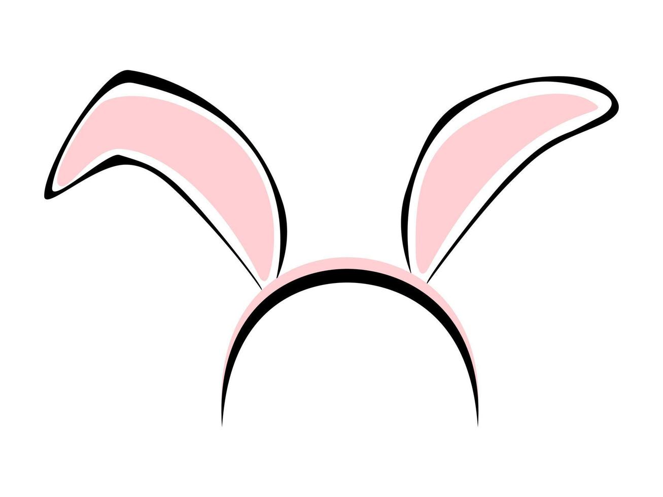 Vector bunny rabbit animal cute headband ears isolated on white background.