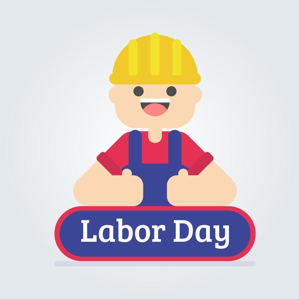 Labor day cartoon concept isolated vector icon illustration flat style