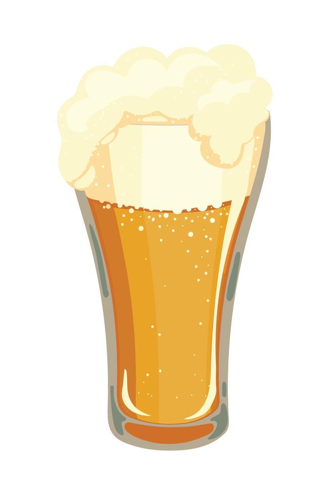 beer glass with foam vector