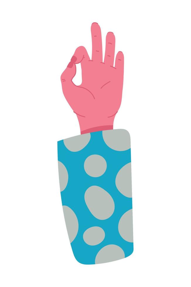 left hand ok vector