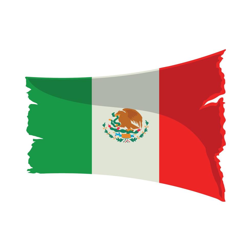 mexico flag with torn edges vector