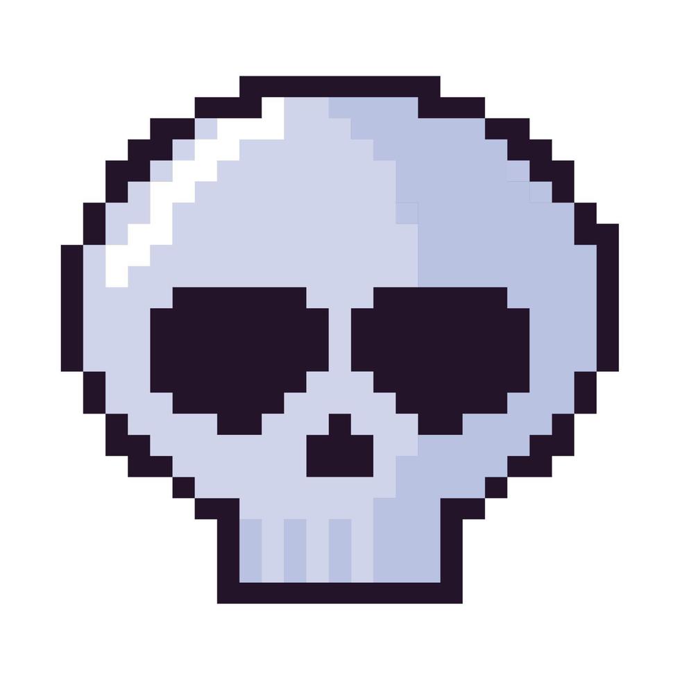 skull pixel art vector