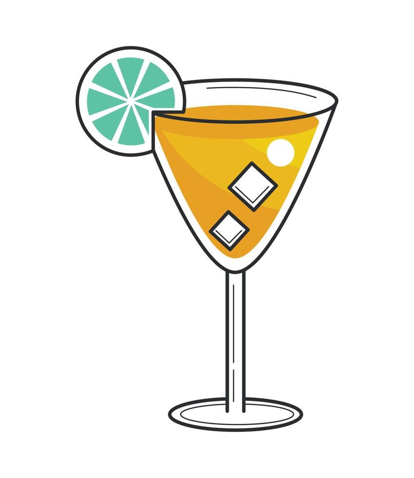 cocktail with ice vector