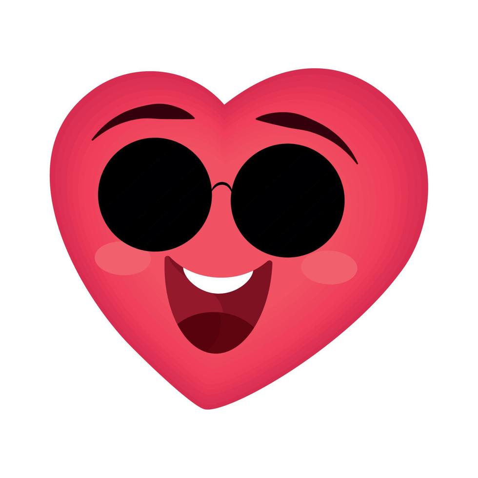 heart with glasses smiling vector