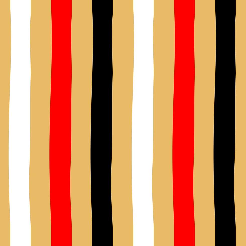 Plaid seamless pattern. Vector fabric print template. Vertical stripes ornament. Geometric beige, red, white and black carpet background.