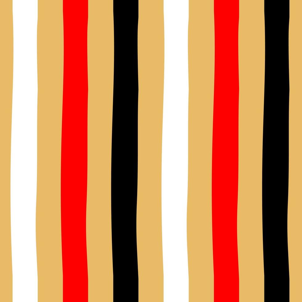 Plaid seamless pattern. Vector fabric print template. Vertical stripes ornament. Geometric beige, red, white and black carpet background.