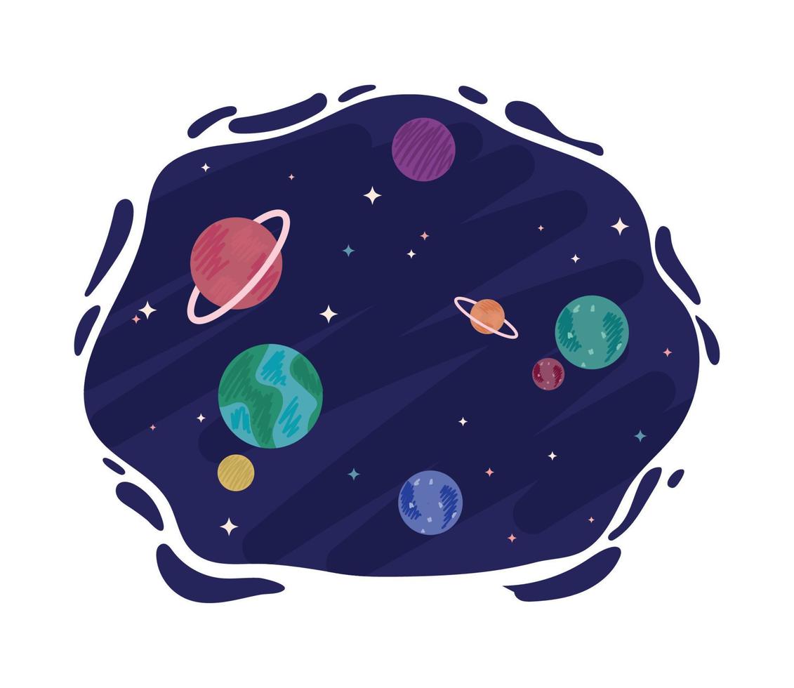 space planets galaxy vector