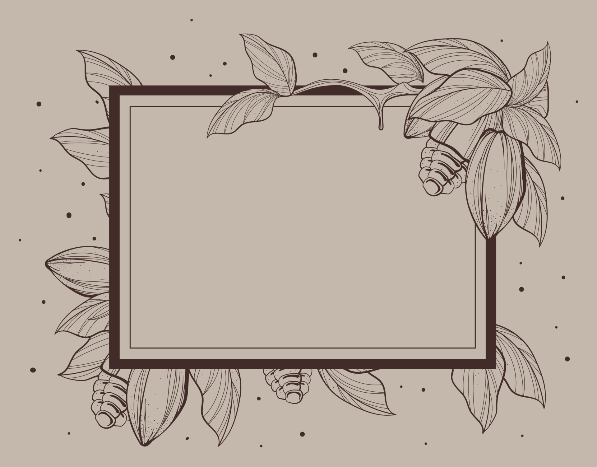 cocoa leaf frame 10818054 Vector Art at Vecteezy