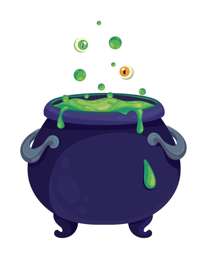 halloween witch cauldron vector