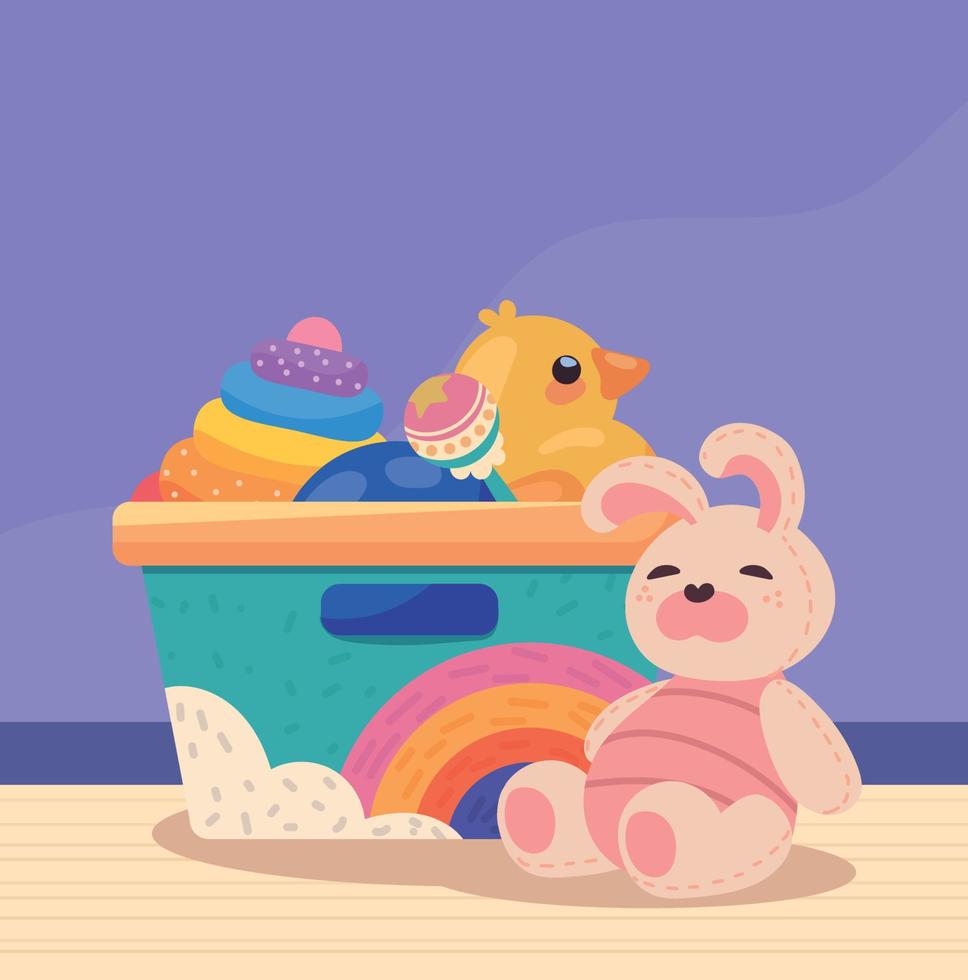 baby toys in box vector
