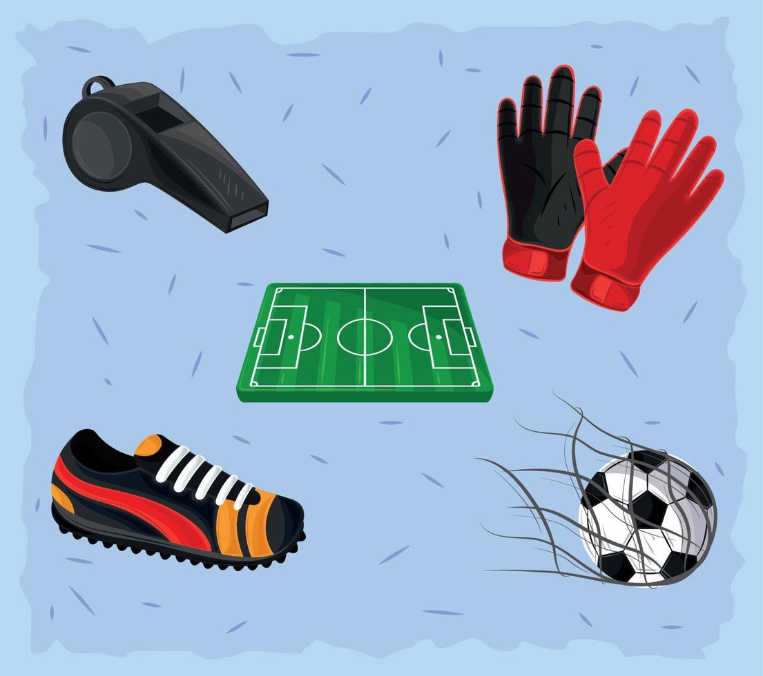 set of soccer vector