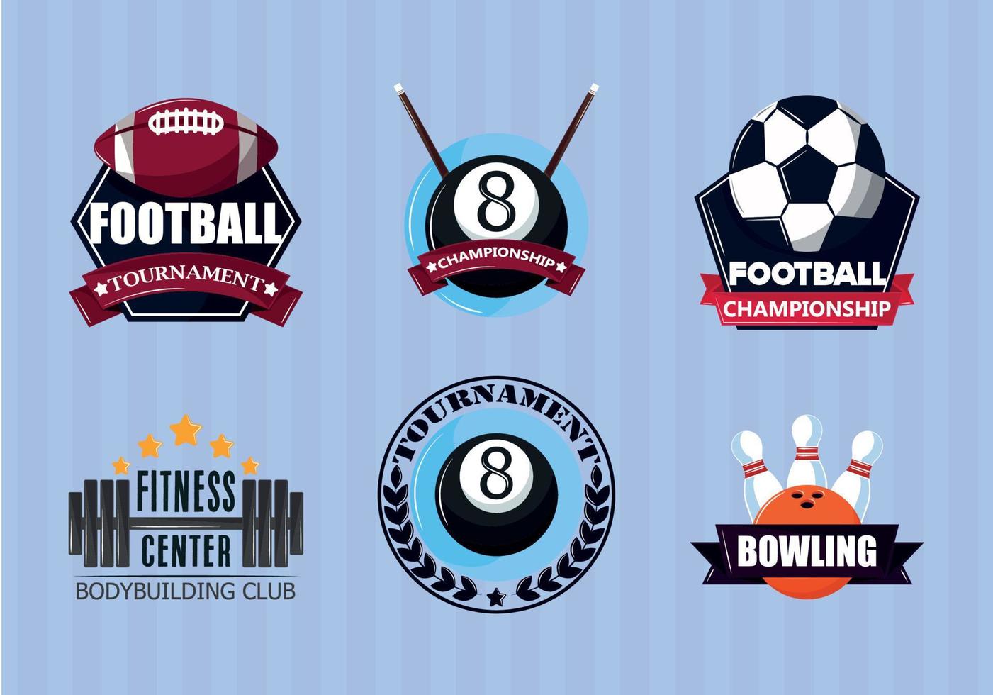 icon set of sports club vector