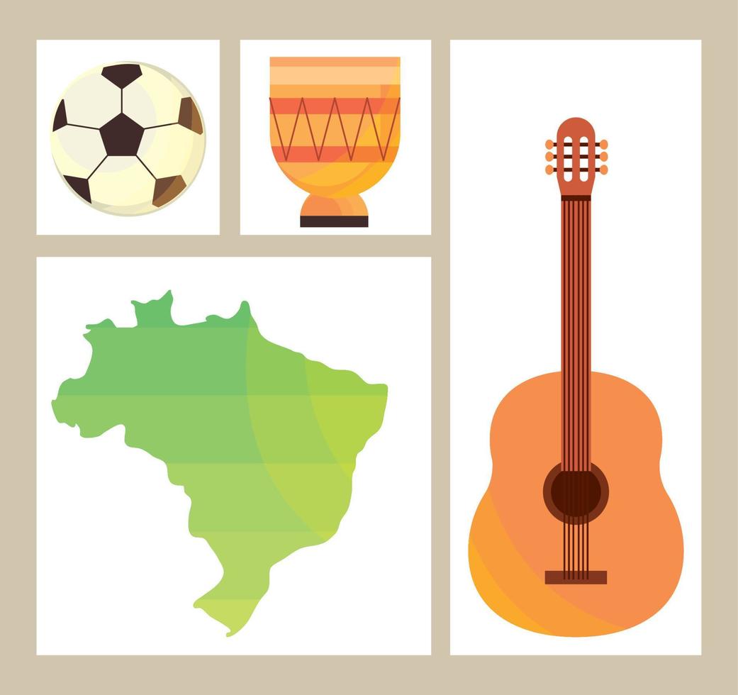 conjunto de iconos brasil vector