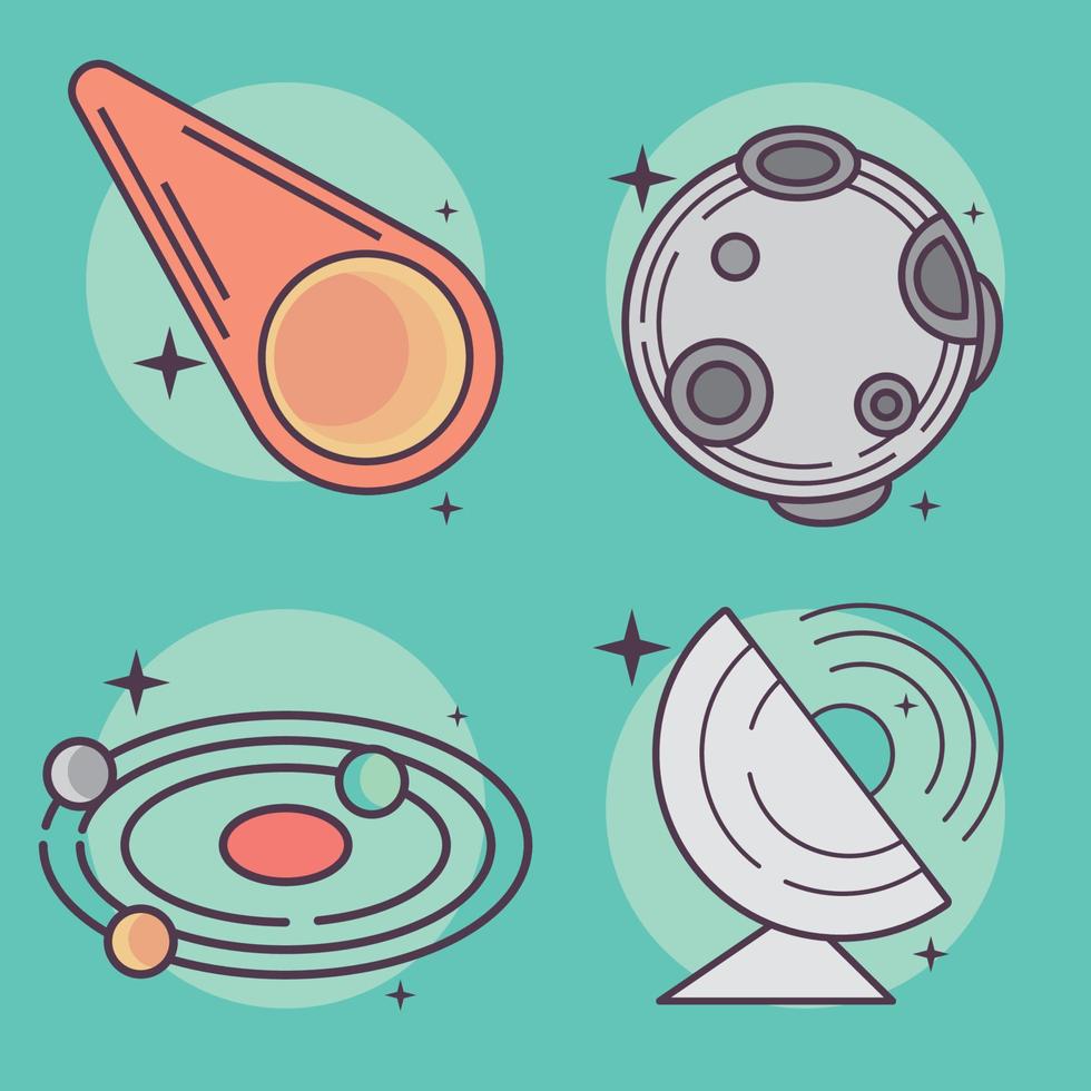 set of space galaxy vector