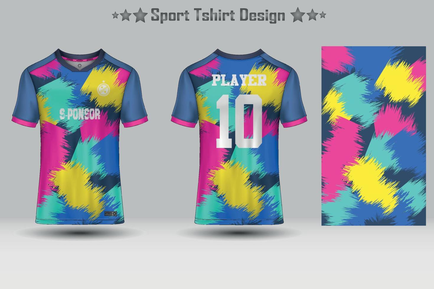 Football sport jersey mockup abstract geometric pattern t-shirt design vector