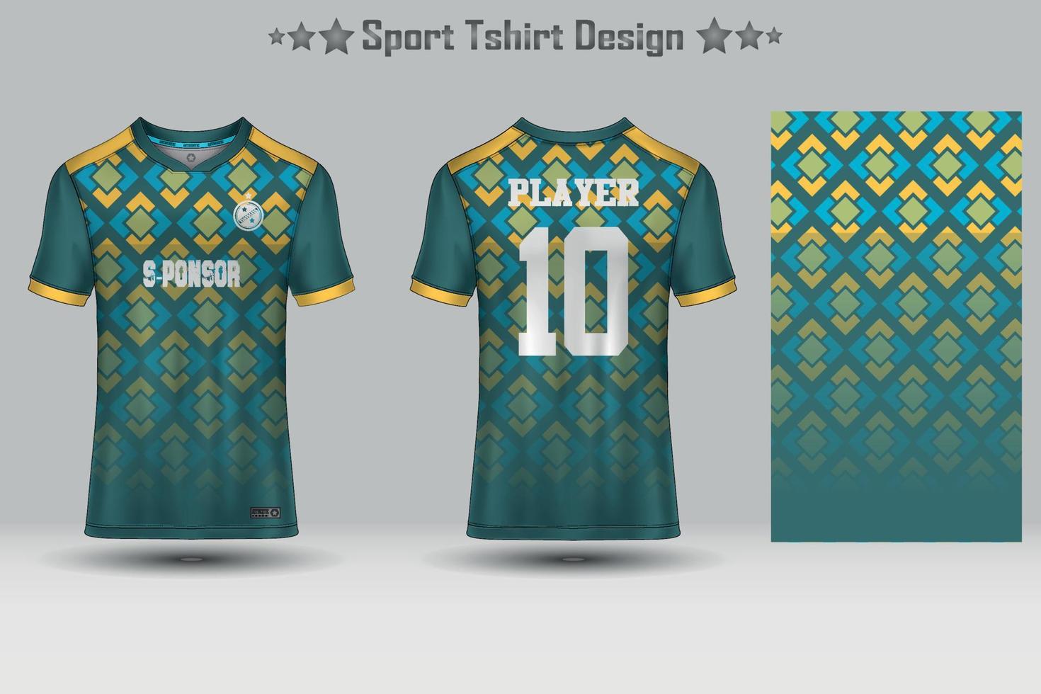 Football sport jersey mockup abstract geometric pattern t-shirt design vector