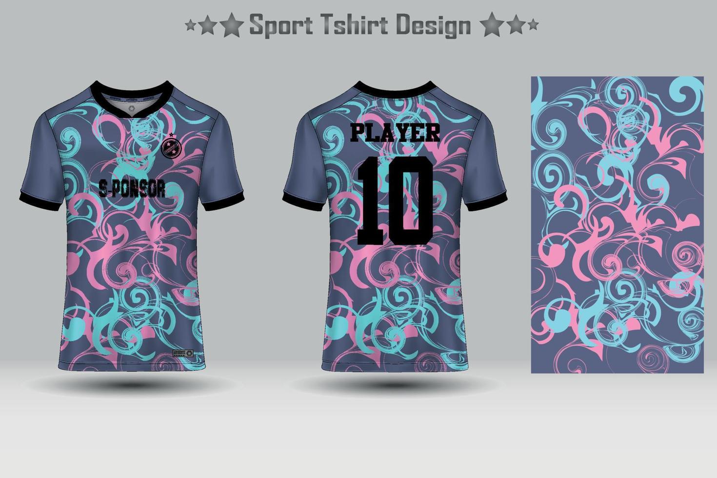 Football sport jersey mockup abstract geometric pattern t-shirt design vector