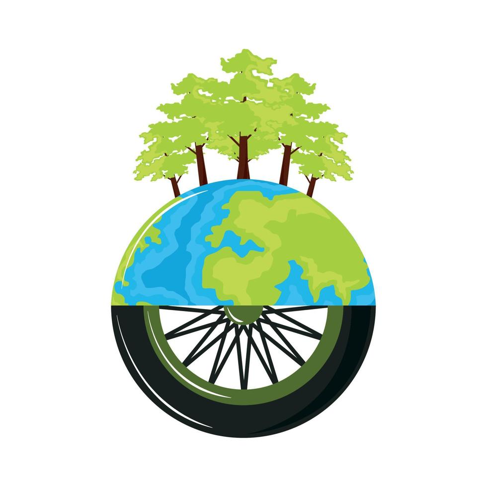 isolated world car free day vector