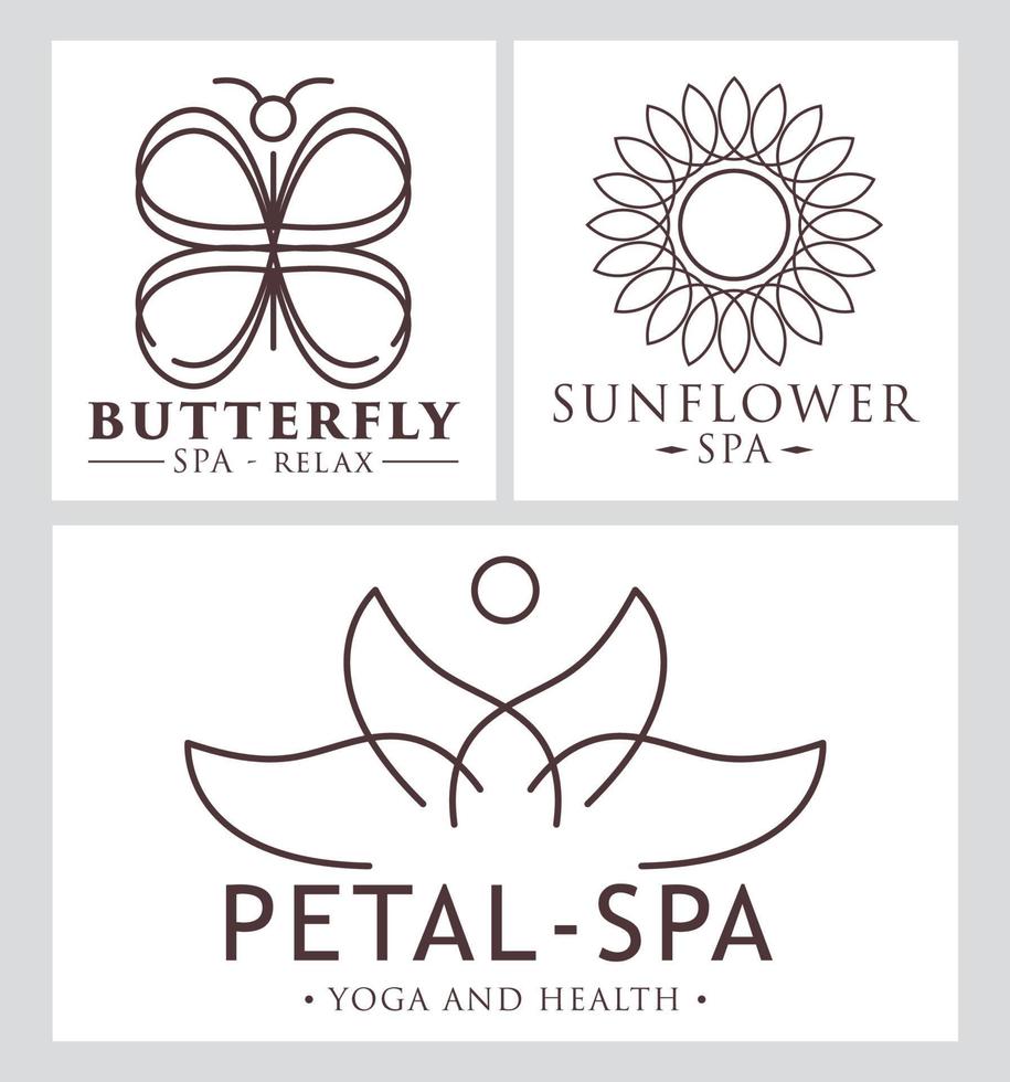 set spa badges vector