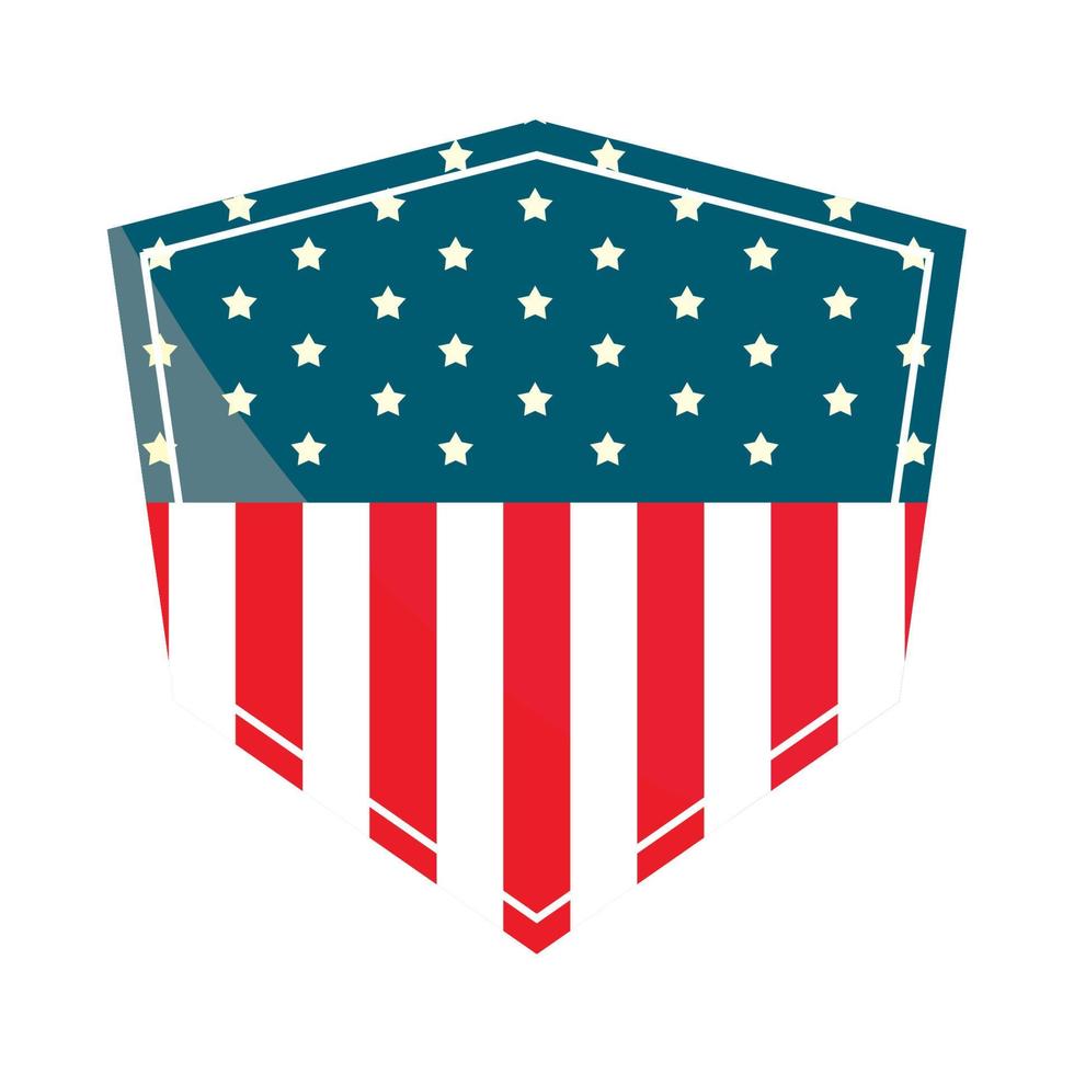 USA flag in shield vector