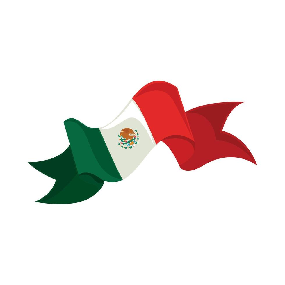 ondeando la bandera de mexico vector