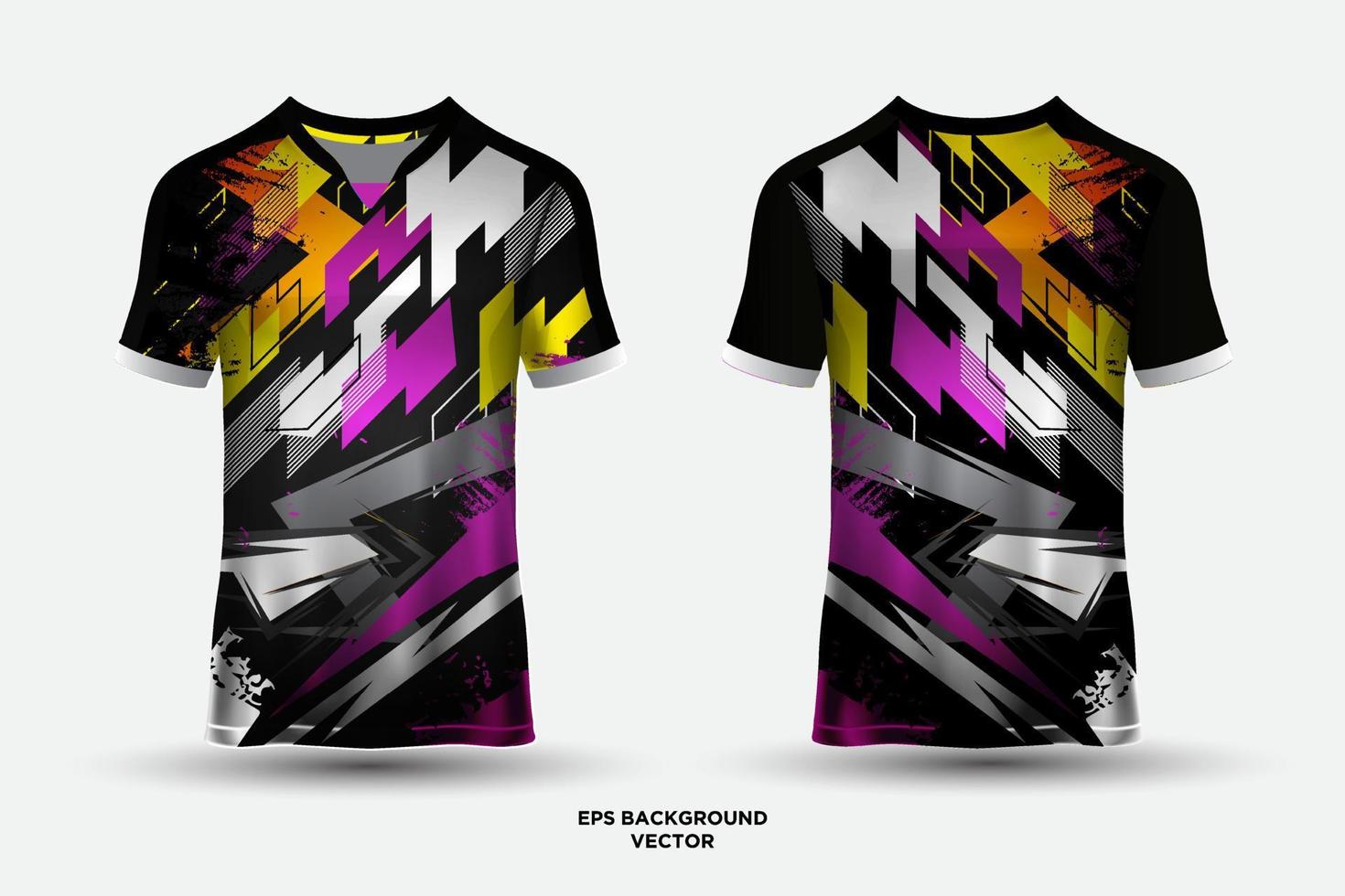 plantilla de diseño de camiseta futurista uniforme de club de fútbol camiseta delantera y trasera vector