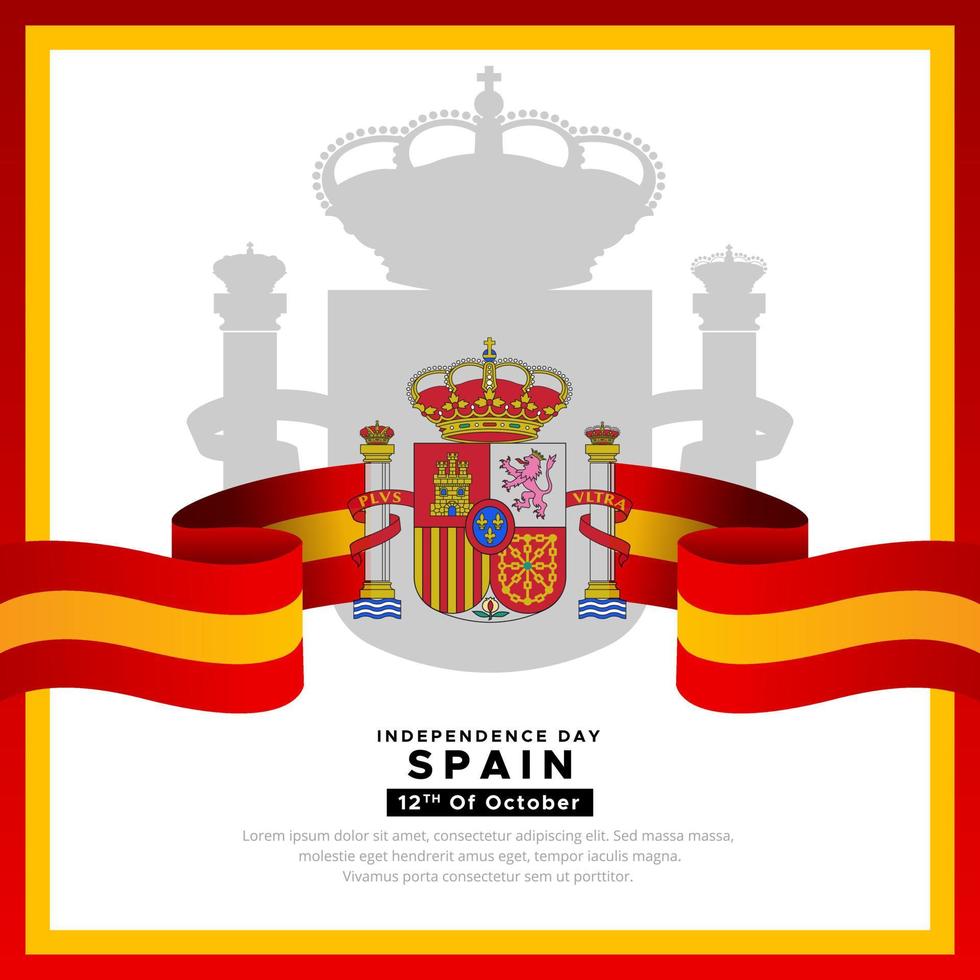 Modern and amazing Spain Independence Day design with wavy flag vector