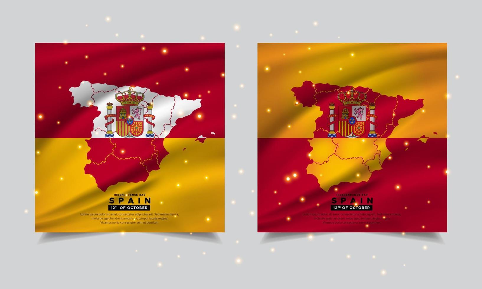 diseño moderno y sorprendente del día de la independencia de españa con vector de bandera ondulada