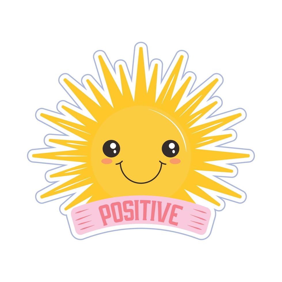 positive text sticker vector